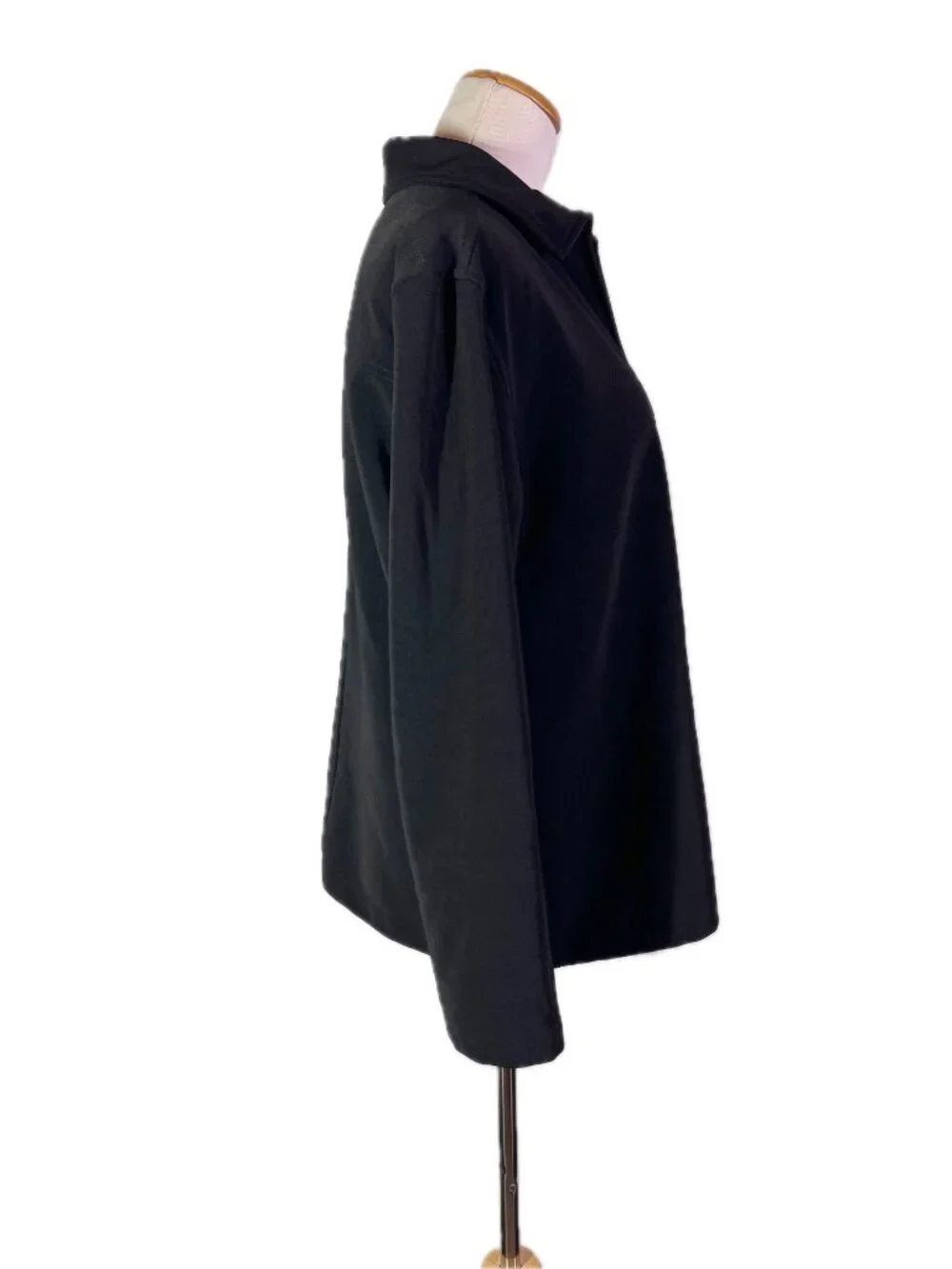 Chico's Design Size 2 (L) Black Full Zip Jacket Polyester